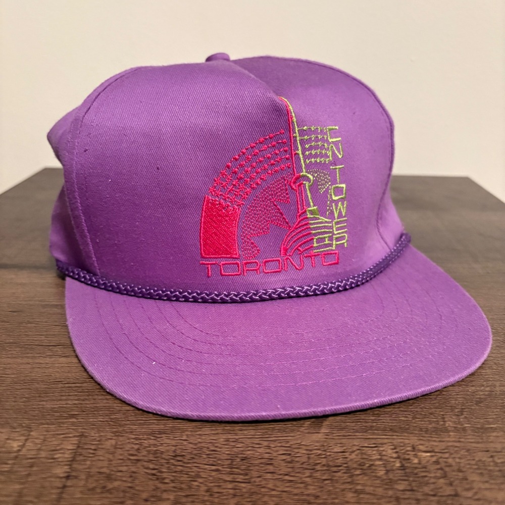 Vintage Toronto CN Tower Purple Rope Hat‎ Snapback Souvenir Cap